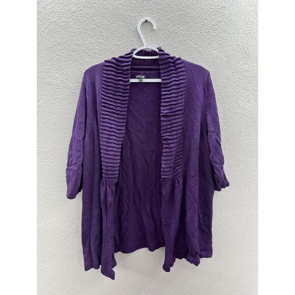 Womens Apt. 9 Cover Up Plus Size 1X Purple 3/4 Sleeve - Picture 2 of 12